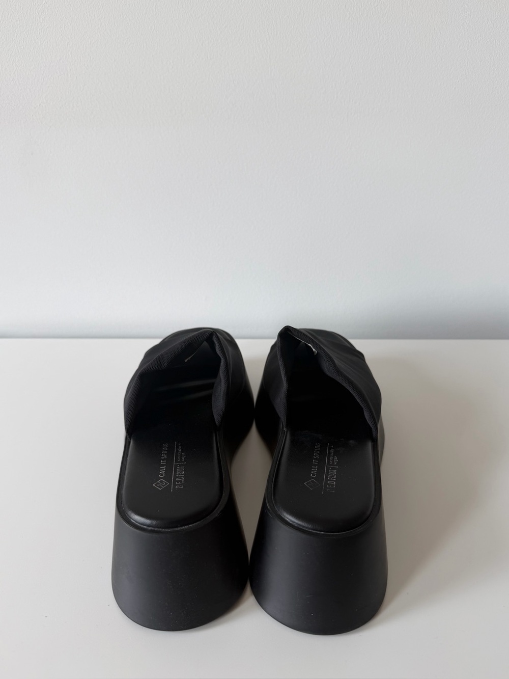 Call it Spring Black Platform Slide Sandals - Picture 3 of 7